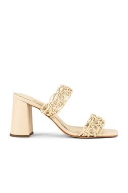 House of Harlow 1960 Braided Block Heel Sandal US 9.5 Beige